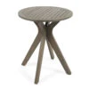 30" Gray Contemporary Round Table Outdoor Bistro Table With X Legs