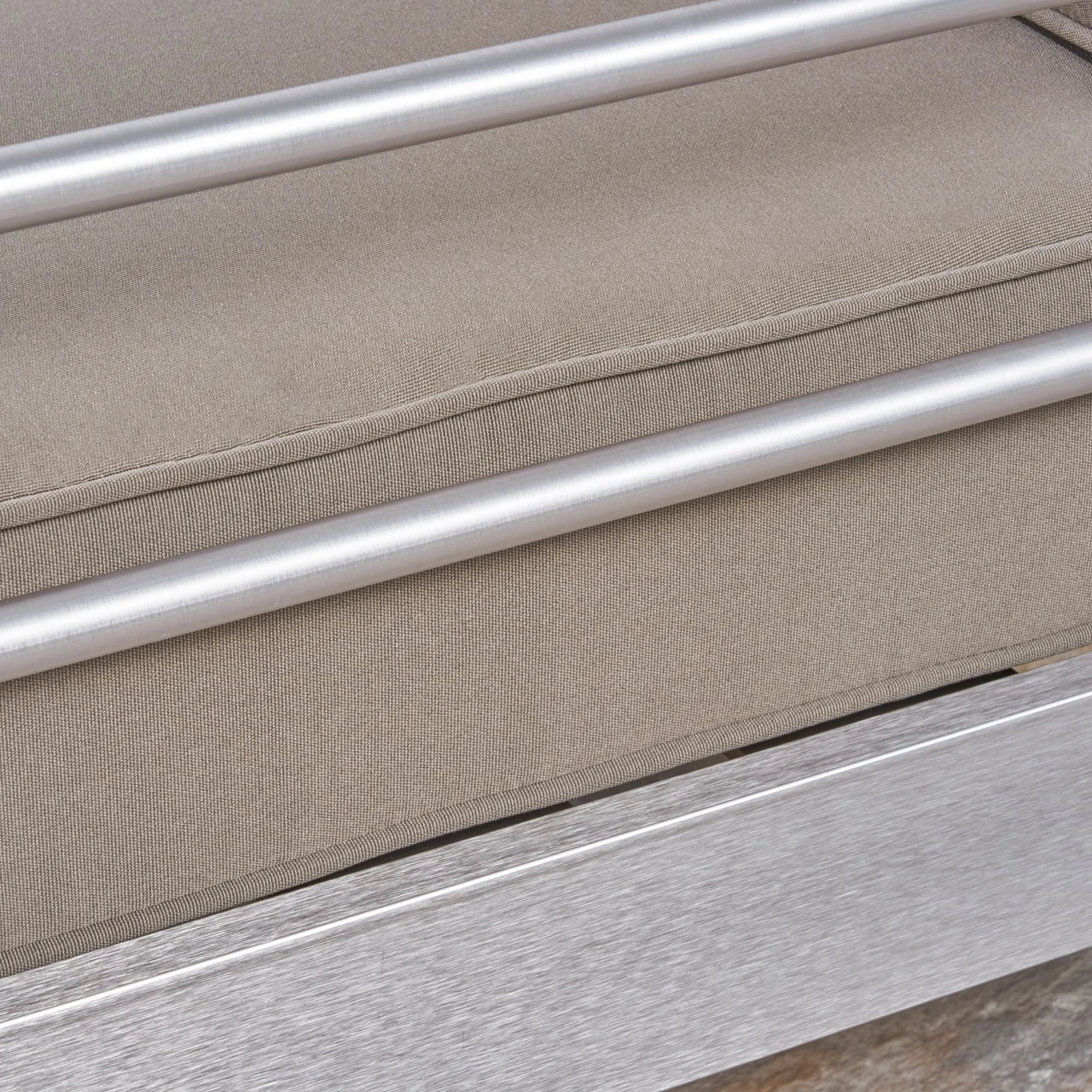 3pc Gray And Silver Contemporary Outdoor Chat Set With Cushions - Image 6