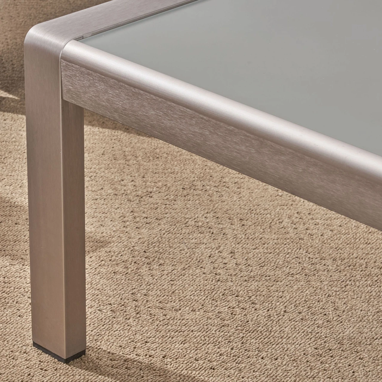 3pc Gray And Silver Contemporary Outdoor Chat Set With Cushions - Image 7