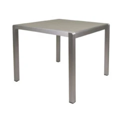 35" Gray And Silver Contemporary Square Outdoor Patio Dining Table