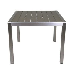 35" Silver And Gray Contemporary Square Outdoor Patio Dining Table