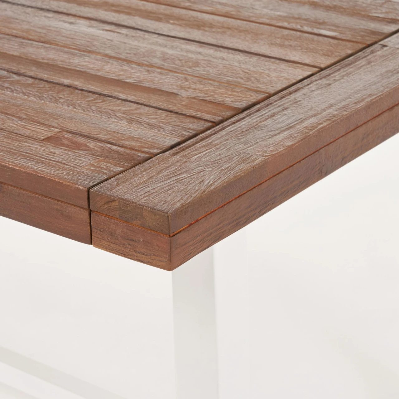 79" Brown And White Contemporary Rectangular Outdoor Dining Table - Image 5