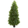 5' Artificial Bay Leaf Cone Outdoor Topiary Tree