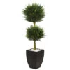 4.5' Double Ball Cypress Topiary Artificial Outdoor Pant In Matte Planter