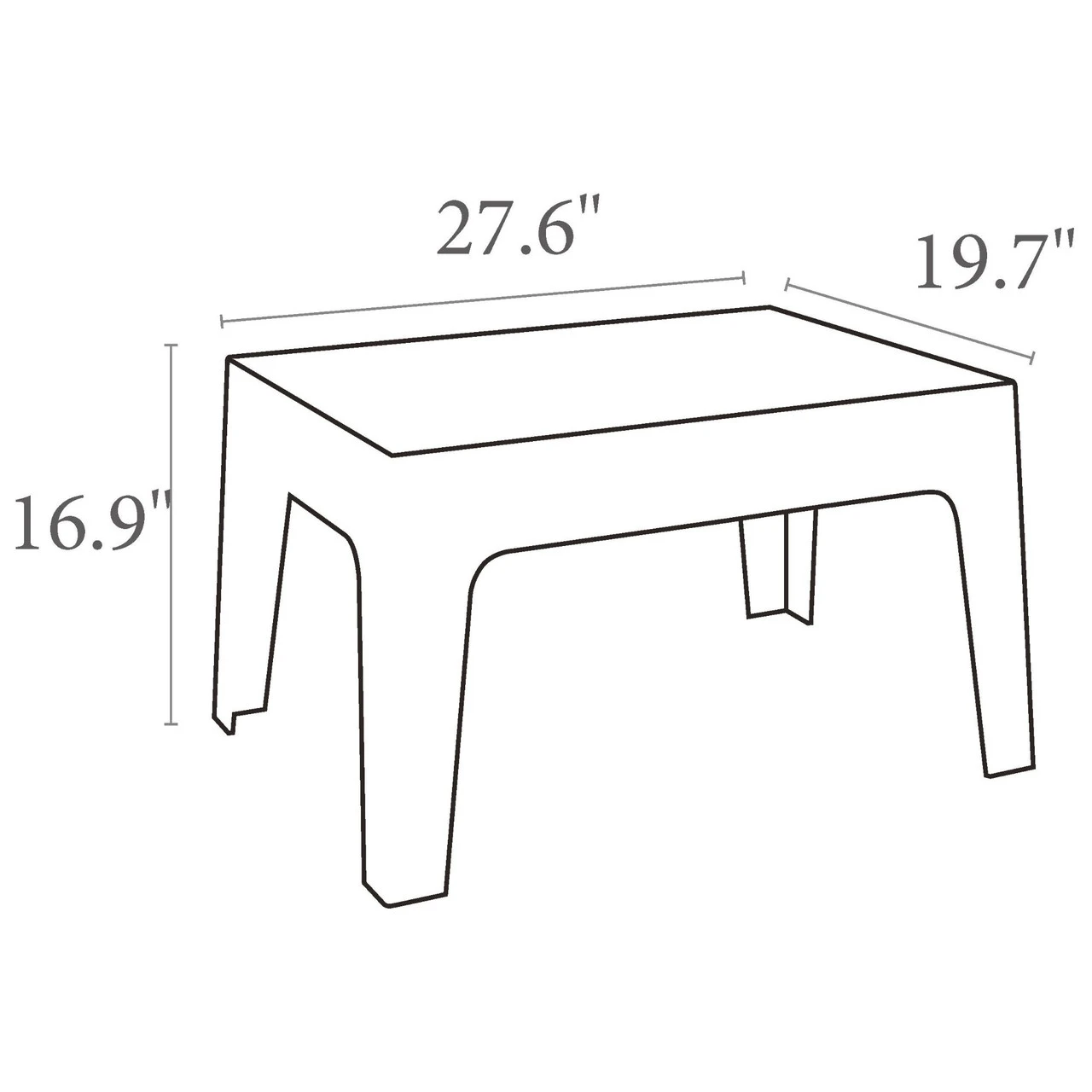 27.5" Tropical Green Stackable Outdoor Patio Coffee Table - Image 5