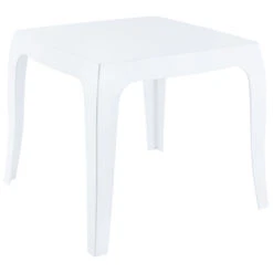 20" White Glossy Stacking Square Outdoor Patio Side Table