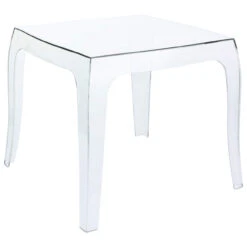 20" Clear Transparent Stacking Square Outdoor Patio Side Table