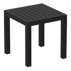 18" Black Patio Square Side Table With Drain Hole