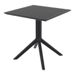 29.5" Black Square Outdoor Patio Dining Table