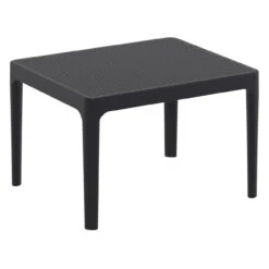 23.5" Black Rectangular Outdoor Patio Side Table