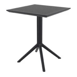 29.5" Black Folding Square Outdoor Patio Dining Table