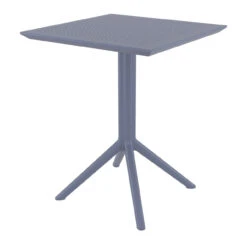 29.5" Gray Folding Square Outdoor Patio Dining Table