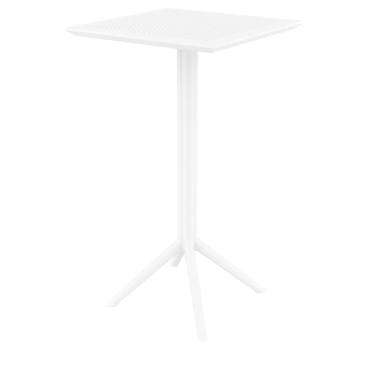 42.5" White Folding Square Outdoor Patio Bar Table