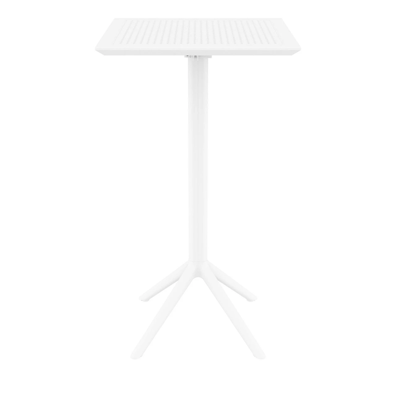 42.5" White Folding Square Outdoor Patio Bar Table - Image 2