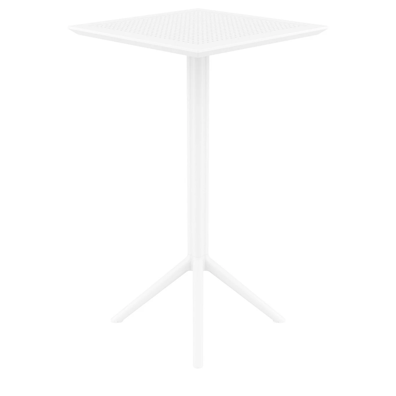 42.5" White Folding Square Outdoor Patio Bar Table - Image 3