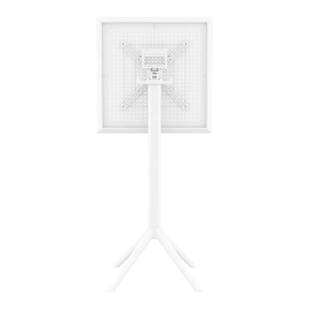 42.5" White Folding Square Outdoor Patio Bar Table - Image 4