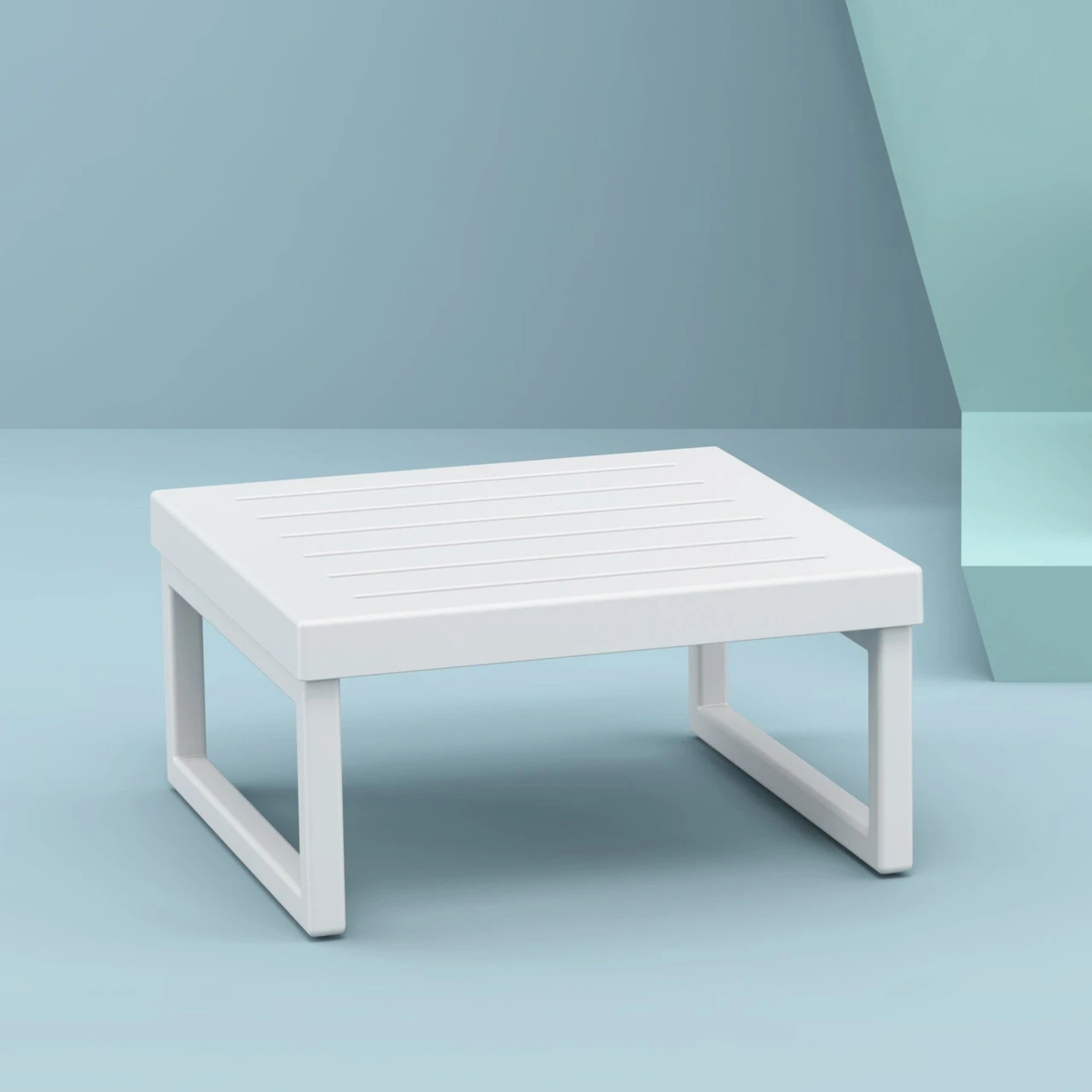 25.5" White Patio Square Coffee Table - Image 4