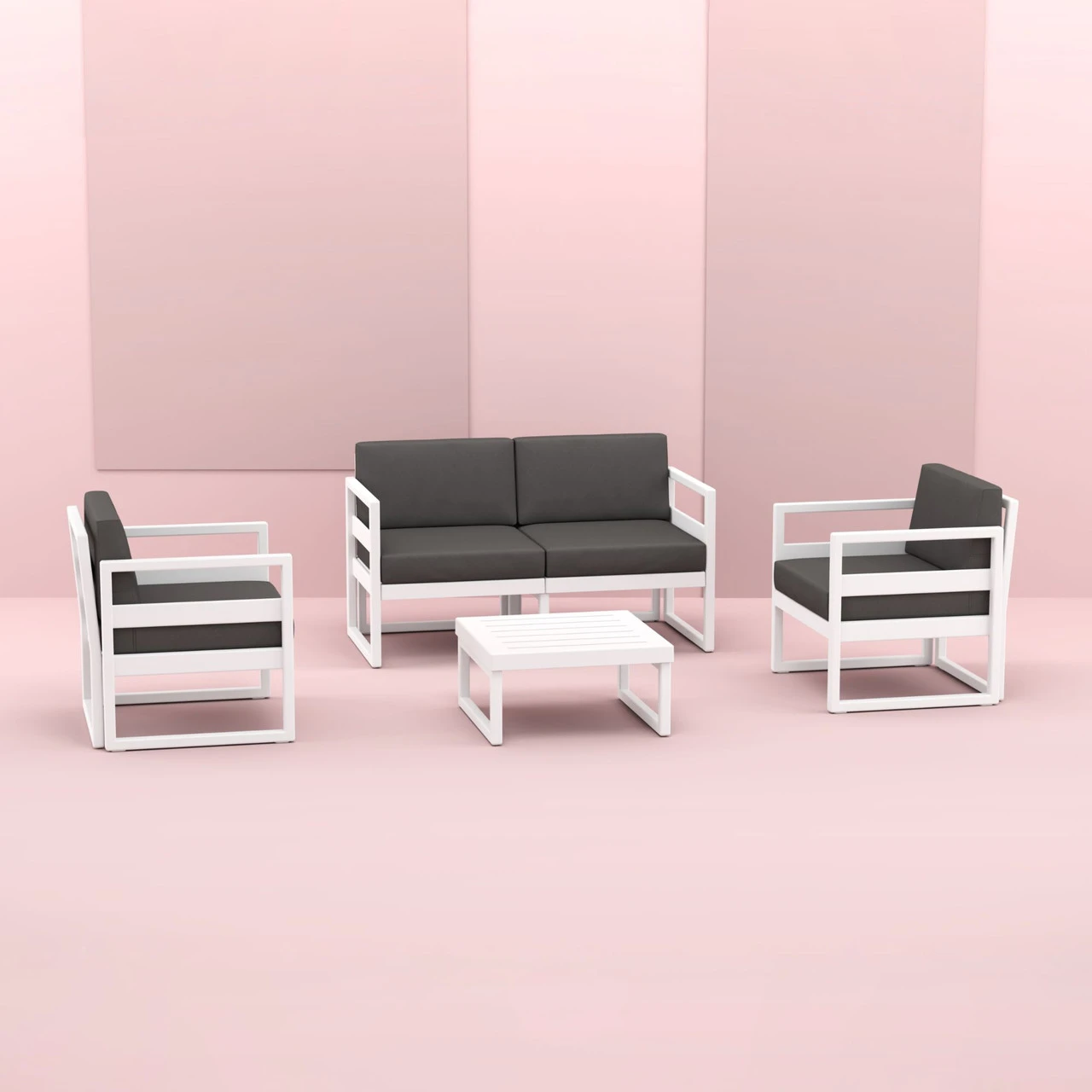 25.5" White Patio Square Coffee Table - Image 5