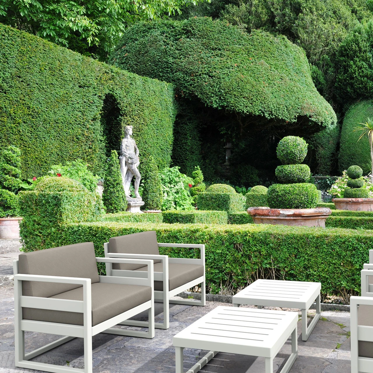 25.5" White Patio Square Coffee Table - Image 7