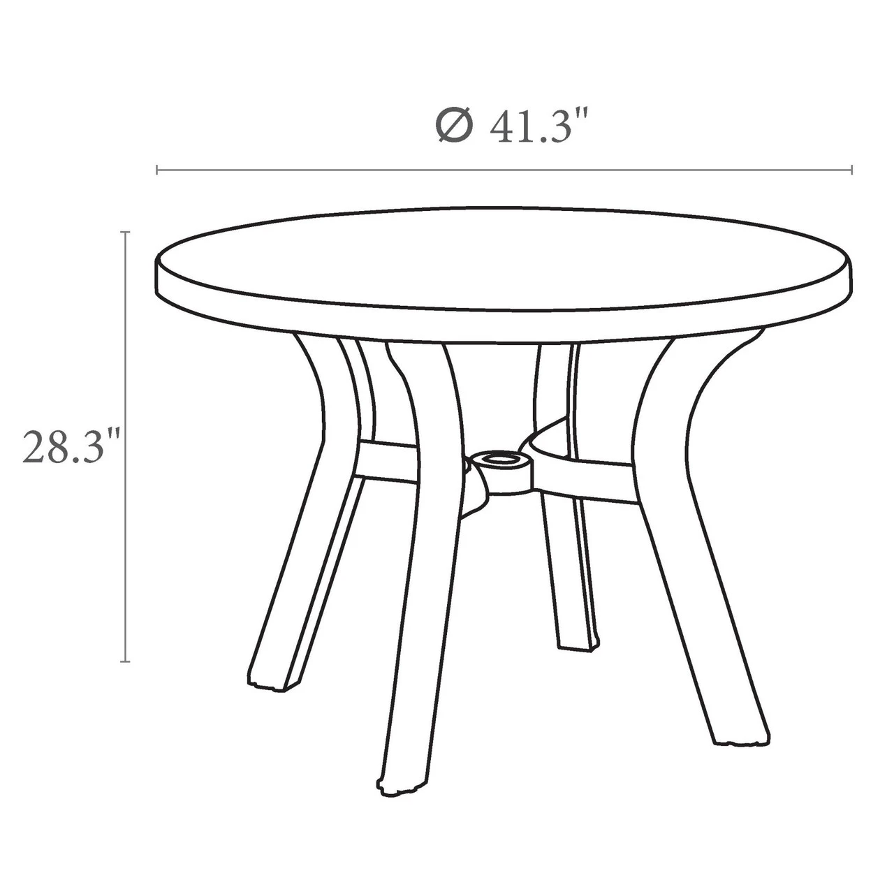 42" White Round Outdoor Patio Dining Table - Image 5