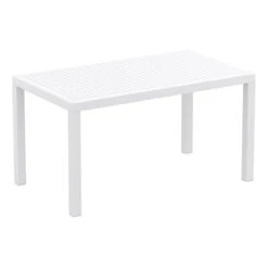 55" White Patio Rectangular Dining Table