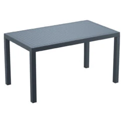 55" Gray Wickerlook Rectangular Patio Dining Table