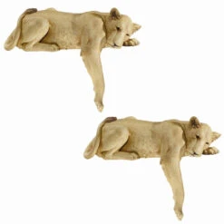Set Of 2 Lioness Of Namibia Outdoor Wall Sculptures 29"