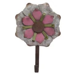 9" Brown And Pink Garden Flower Hook Decoration