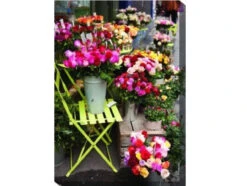 Yellow And Red Flower Shop Outdoor Canvas Rectangular Wall Art Decor 40" X 30"