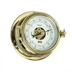 10" White And Gold Contemporary Round Open Dial Barometer