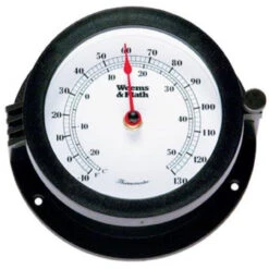 6" Black And White Round Thermometer With Scales