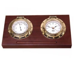 8" Brown And Gold Contemporary Porthole Desk Set