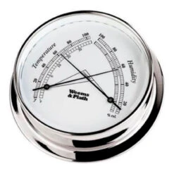 6" Silver And White Adjustable Weatherproof Round Comfortmeter