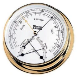 10" Gold And White Adjustable Weatherproof Round Barometer And Comfortmeter