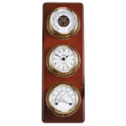 6" Brown And Gold Contemporary Weather Station