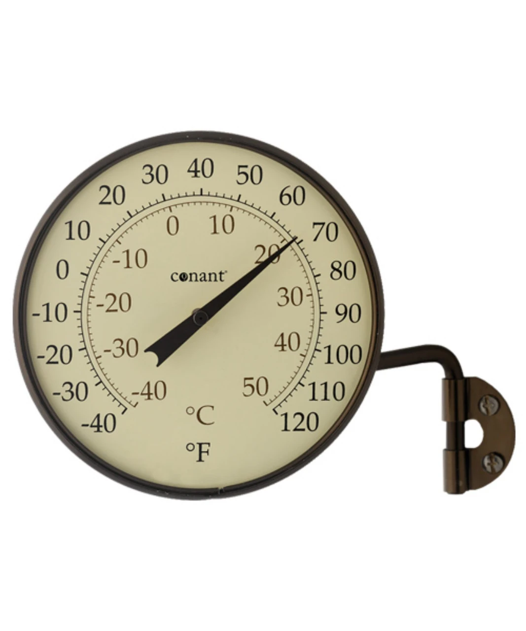 4" Black And Bronze Round Swivel Dial Thermometer