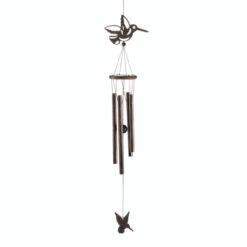 7" Bronze Rustic Hummingbirds Hanging Wind Chimes