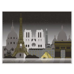 Pack Of 6 White International Take Me To Paris Cityscape Mural Wall Decor 6'