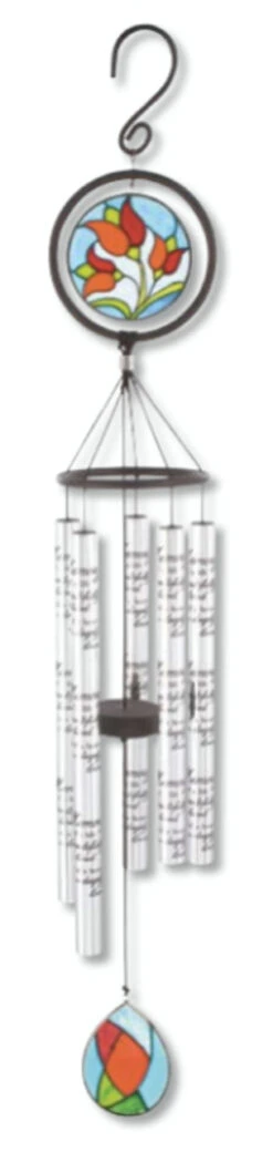 30" Stained Glass Sonnet Sounds "In Memory" Outdoor Garden Patio Wind Chimes