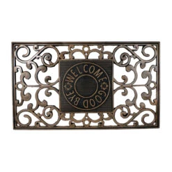 Copper And Black "Welcome And Good Bye" Doormat 30 X 18