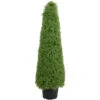 4' Artificial Boxwood Cone Topiary Tree With Round Pot, Unlit