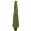 6' Artificial Boxwood Cone Topiary Tree With Round Pot, Unlit