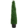 4' Artificial Boxwood Cone Topiary Tree With Pot, Unlit