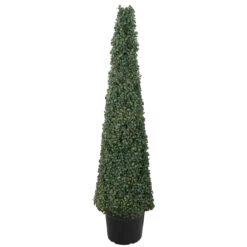 4' Artificial Two-Tone Boxwood Topiary Tree With Round Pot, Unlit