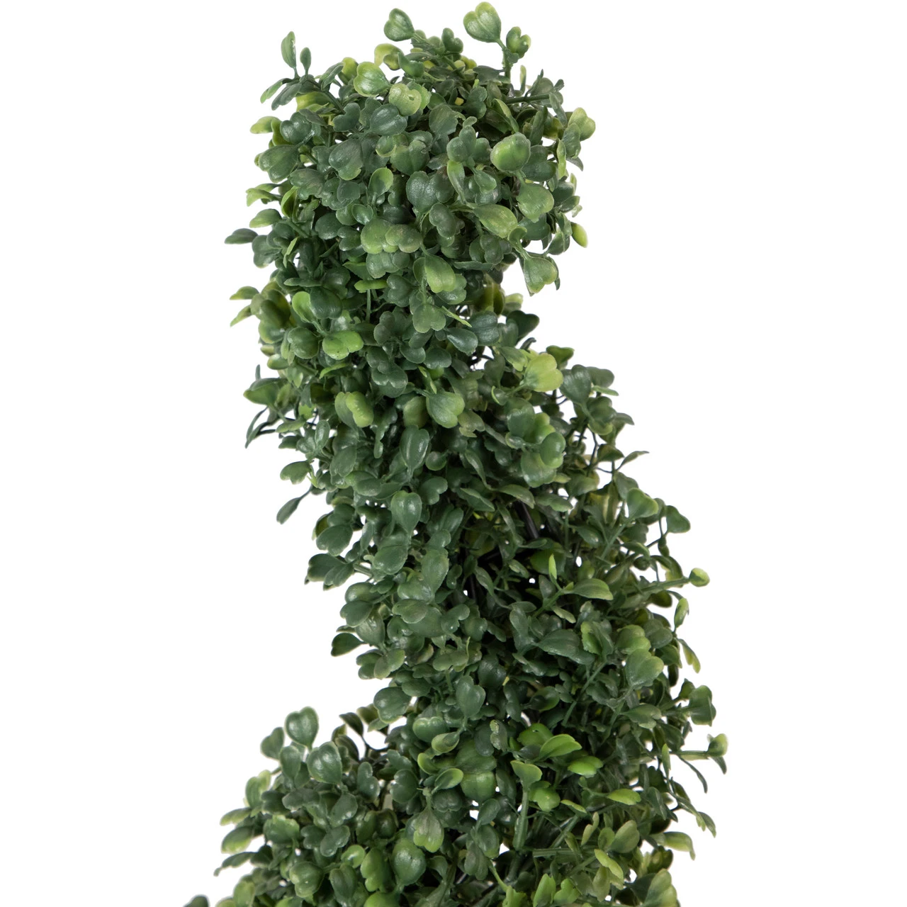 3' Artificial Two-Tone Boxwood Spiral Topiary Tree With Round Pot, Unlit - Image 3