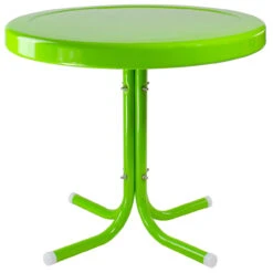 22" Outdoor Retro Tulip Side Table, Lime Green