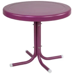 22" Outdoor Retro Tulip Side Table, Purple