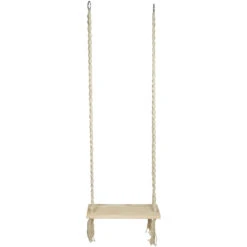 21.75" Natural Rope Wooden Swing Chair