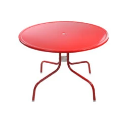 39.25-Inch Outdoor Retro Metal Tulip Dining Table, Red