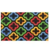 Red And Yellow Retro Quatrefoil Design Doormat 29" X 17"